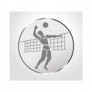 Emblem D=25mm Volleyball (H), silberfarbig