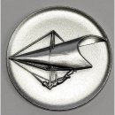 Emblem Drachenflieger mit se  50mm, silberfarben in Metall