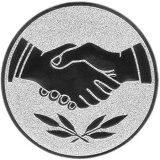 Emblem  50mm silberfarben Hnde