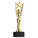 Figur Award-Stern 220mm 24Karat Vergoldet  auf Mamor Sockel