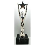 Figur Award-Stern 220mm Sterling versilbert auf Mamor Sockel
