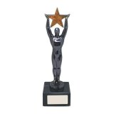 Figur Award-Stern 260mm Schwarz auf Mamor Sockel