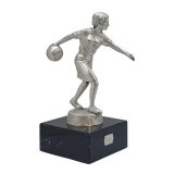 Figur Bowling Damen Versilbert-geschwärzt 245mm