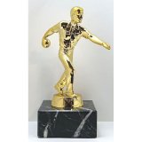 Figur Bowling / Kegeln Mann glanz-gold 23-25cm Gewicht...