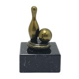 Figur Bowling Pin+Ball Bronze Metallfigur 10cm