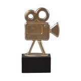 Figur Filmkamera auf Holzsockel H=17,5 cm