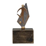 Figur Fussball Metall H=150mm auf schwarzem Marmorsockel