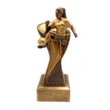 Figur Fuball - Spielerin bronzefarben 145mm