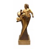 Figur Fuball - Spielerin bronzefarben 195mm