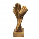 Figur Fußball - Torwart Handschuhe bronzefarben 145mm...