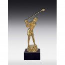 Figur Golferin Bronze, silber oder Goldfarben