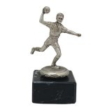 Figur Handball Metall silberfarben 125 mm