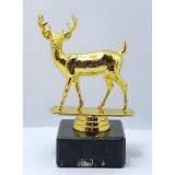 Figur Hirsch goldfarben   H=144mm mit  Marmorsockel...