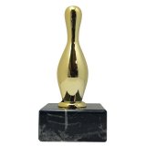 Figur Kegel  Goldfarben Metallfigur 13 cm