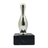 Figur Kegel  Sillberfarben Metallfigur 13 cm