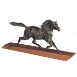 Figur Pferd coloriert 67X29cm  versilbert