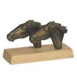Figur Pferdekpfe  bronziert 15cm