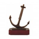 Figur Pokal Trophäe Anker - Wassersport  auf Mahagoni Lok Holzsockel, incl einer Textgravur