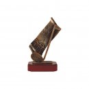Figur Pokal Trophäe Notenschlüssel auf Mahagoni Lok Holzsockel, incl einer Textgravur