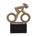 Figur Radfahren auf Holzsockel H=13,5 cm