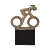 Figur Radfahren auf Holzsockel H=15,5 cm