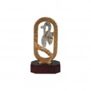 Figur  Radsport auf Holzsockel H=170mm, Gravur im Preis...