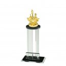 Figur Schach goldfarbig auf Glasst�nder Paris inkl. Wunschgravur