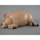 Figur Sparschwein schlafend aus Eisen farbig L.18cm...