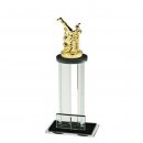 Figur Streetdance goldfarbig auf Glasstnder Paris inkl. Wunschgravur