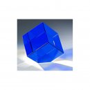Kristallglaswrfel blau 6x6cm Intensiv blaues Kristallglas