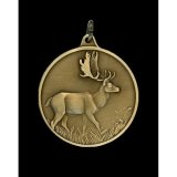 Jagdmedaille Damhirsch bronzefarben 40mm  mit se und Ring