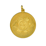 Jagdmedaille Horn vergoldet �40mm  mit �se und Ring