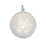 Jagdmedaille Horn versilbert �40mm  mit �se und Ring
