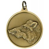 Jagdmedaille Keilerkopf 40 mm, bronzefarbig mit se und Ring