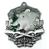 Jagdmedaille Keilerkopf versilbert 80 x75mm  mit se...