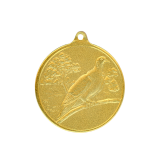 Jagdmedaille Ringeltaube vergoldet �40mm  mit �se und Ring