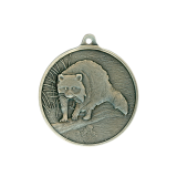 Jagdmedaille Waschb�r altsilberfarben �40mm  mit �se und...