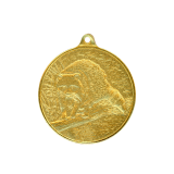 Jagdmedaille Waschb�r vergoldet �40mm  mit �se und Ring