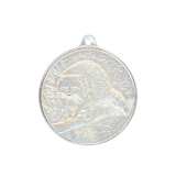 Jagdmedaille Waschb�r versilbert �40mm  mit �se und Ring