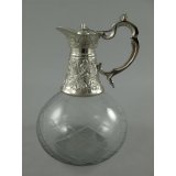 Karaffe vernick./Glas geschliff. H.25cm
