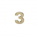 Kragenabzeichen Zahl 3, 20 mm  vergoldet, mit Splint