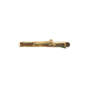 Krawattenklammer  / Krawattenschieber :57 mm, Motiv Gewehr, vergoldet