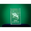 Kristallquader 3D Glas Sternezichen Stier