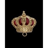 Krone, 34 x 29 mm, vergoldet, rot unterlegtt, mit Splint