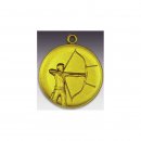 Medaille Bogenschieen Mnner mit se  50mm, goldfarben in Metall