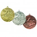Medaille D=50mm Schwimmen gold, silber und bronzefarben