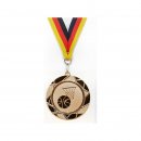 Medaille D=70mm, Basketball  inkl. 22mm Band, Bronzefarbig