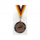 Medaille D=70mm, Dressurreiten inkl. 22mm Band, Bronzefarbig