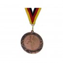 Medaille D=70mm, Fussbll (H) inkl. 22mm Band, Bronzefarbig