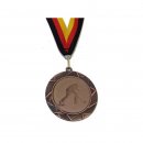 Medaille D=70mm, Kegeln (H) inkl. 22mm Band, Bronzefarbig